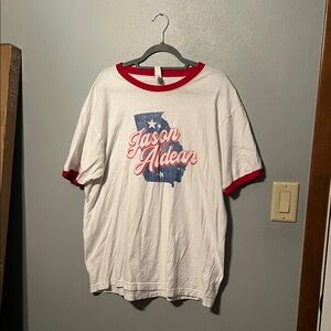White and Red Jason Aldean T-Shirt